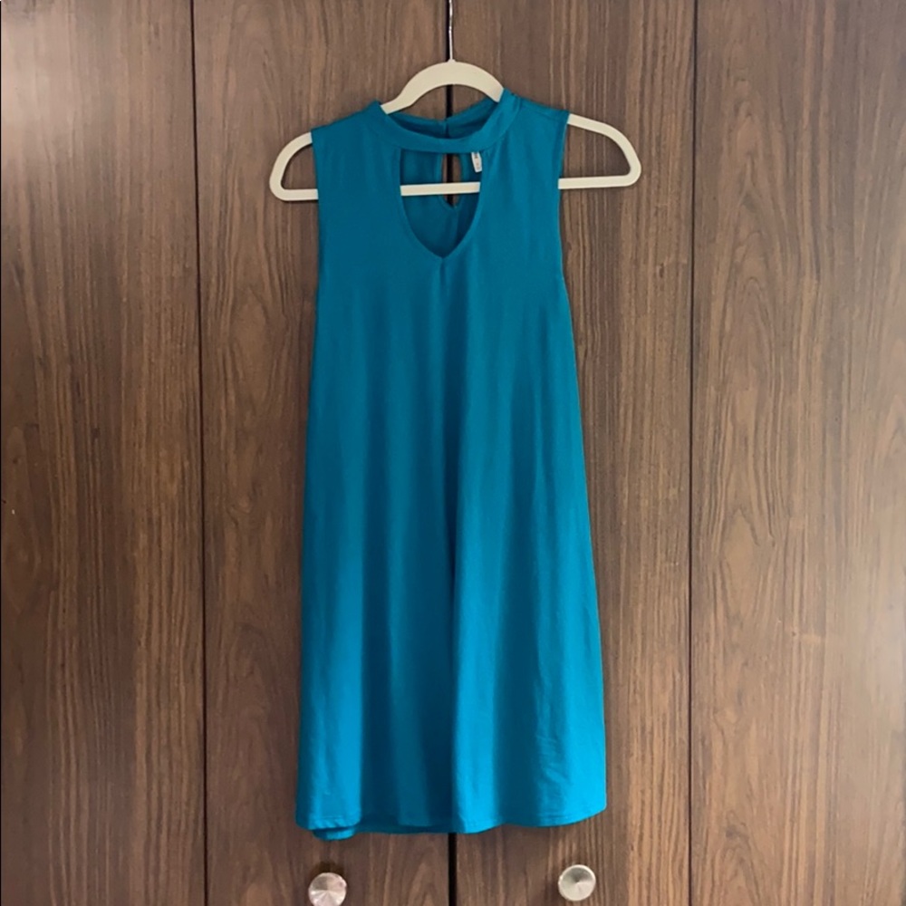 Blue oversized tee dress